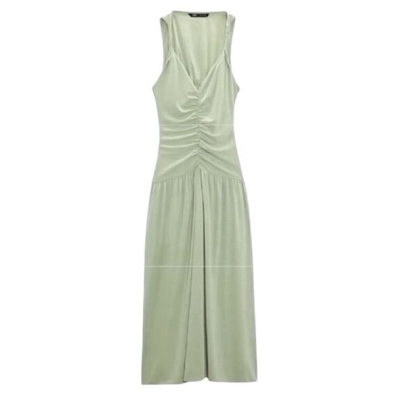 Zara Green Maxi Dress(Size Large) - Picture 3 of 9